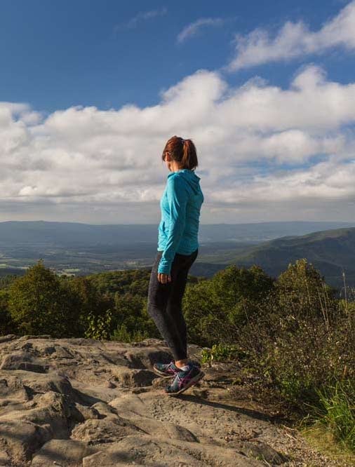 woman looking at scenic vista