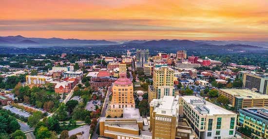 Asheville, North Carolina from the air