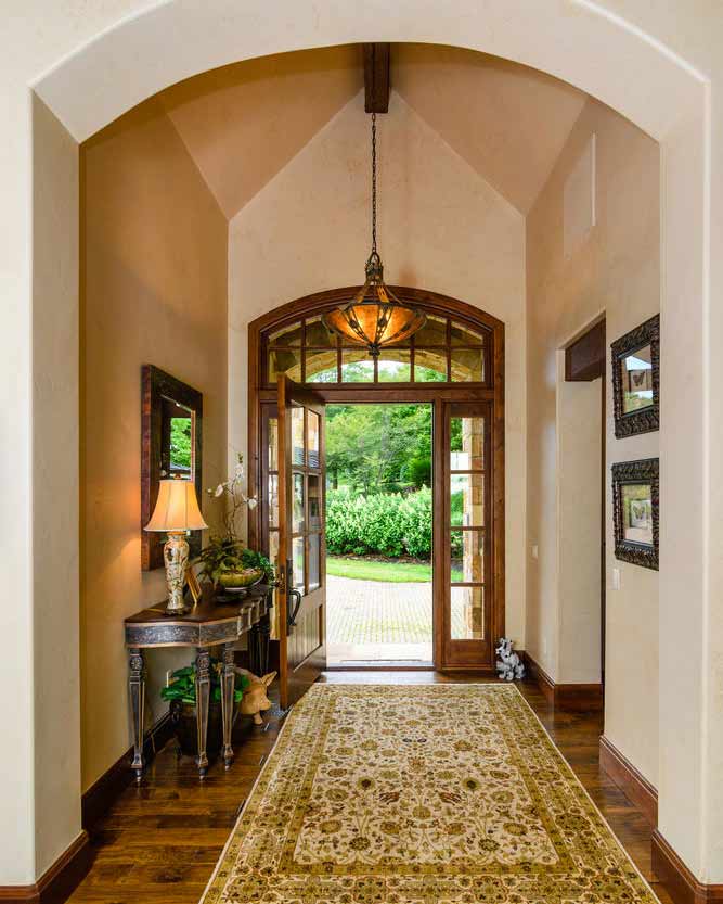 entryway of Arden home in summer