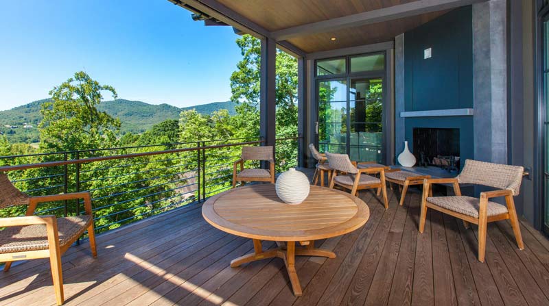 patio overlooking mountains