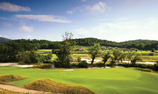 golf course with stream