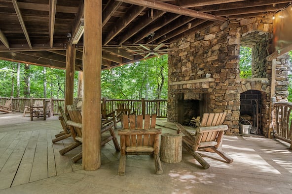 Southcliff fireplace in covered pavilion