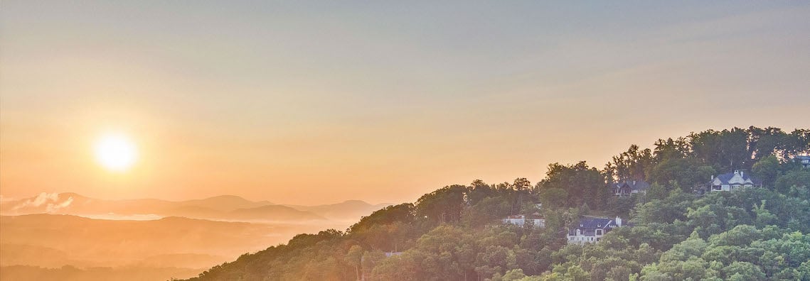 Secluded Hills Arden sunset over mountains