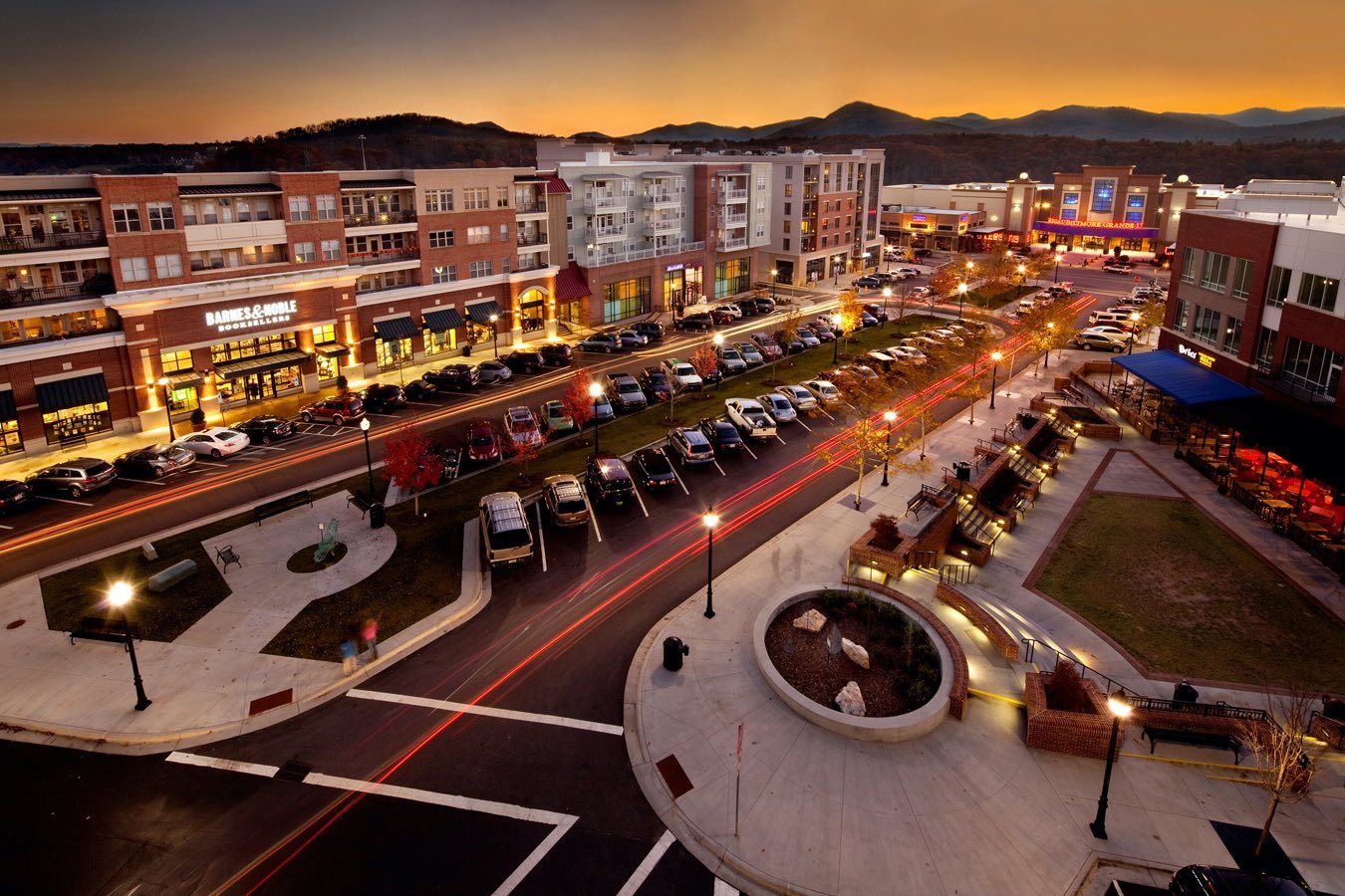 Biltmore Park town square night